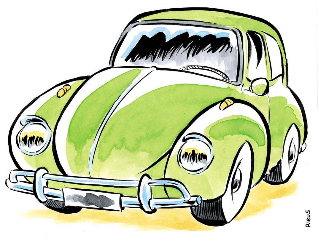 Caricature of a Volkswagen Beetle